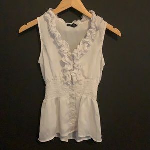 BCX Ruffled White Top